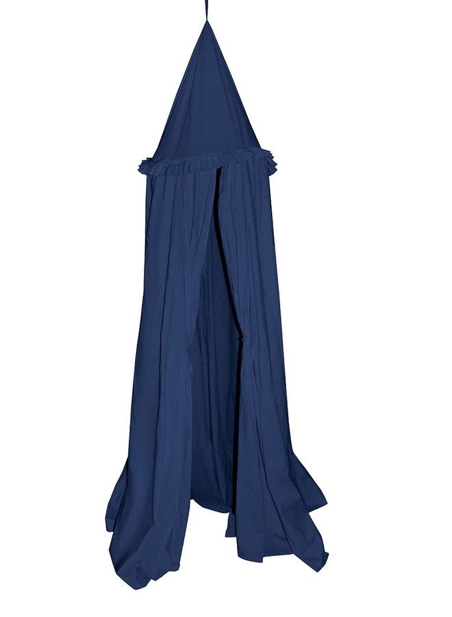 Next Day Art Hanging Canopy Play Tent Without Mat for Kids and Adults Portable Foldable Pom Pom Hanging Mosquito for Girl and Boy Tent House Indoor and Outdoor- Dark Blue - Image 1